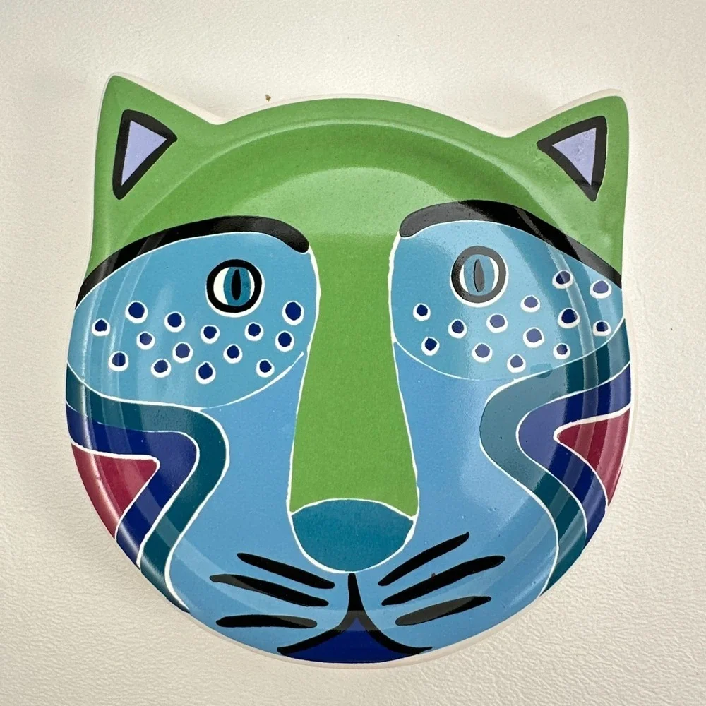 Cat Drink Coasters Ceramic Modern Vibrant Colors 4